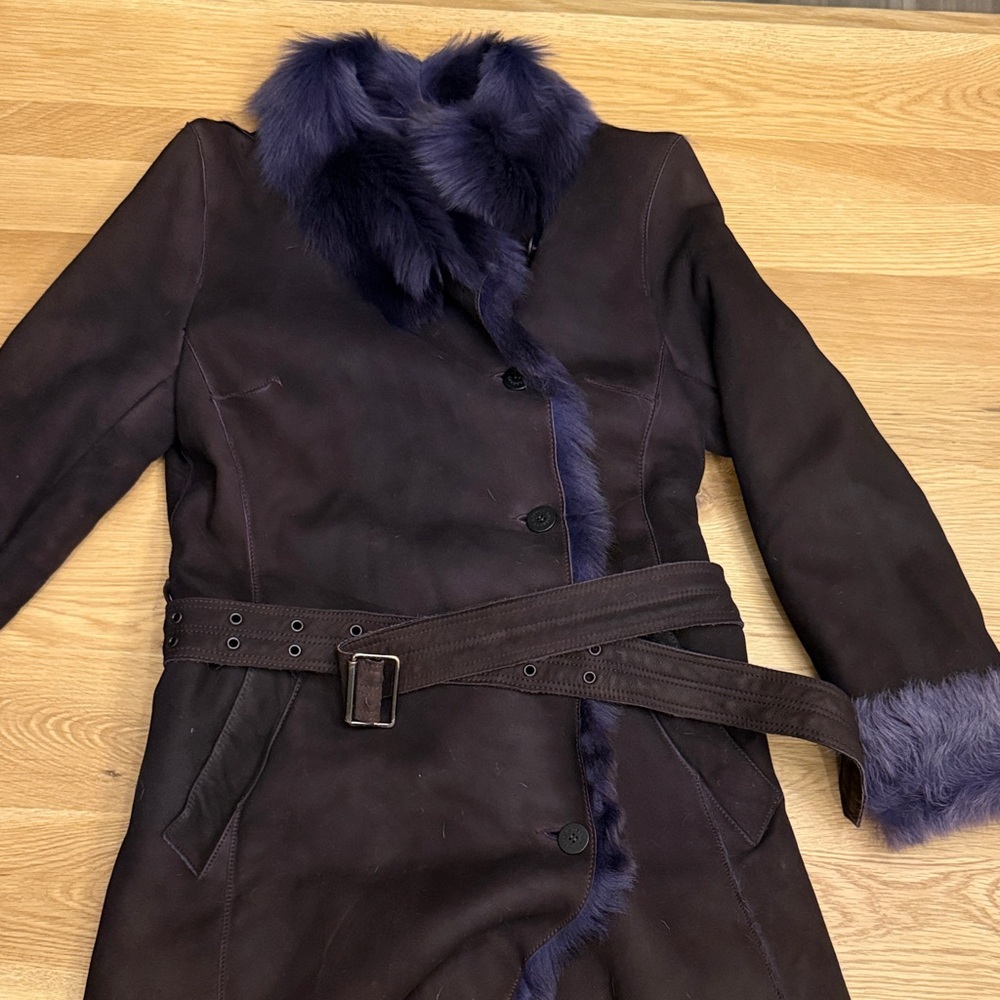 Burberry Plum and Purple Shearling Sheepskin Coat - Picture 15 of 15